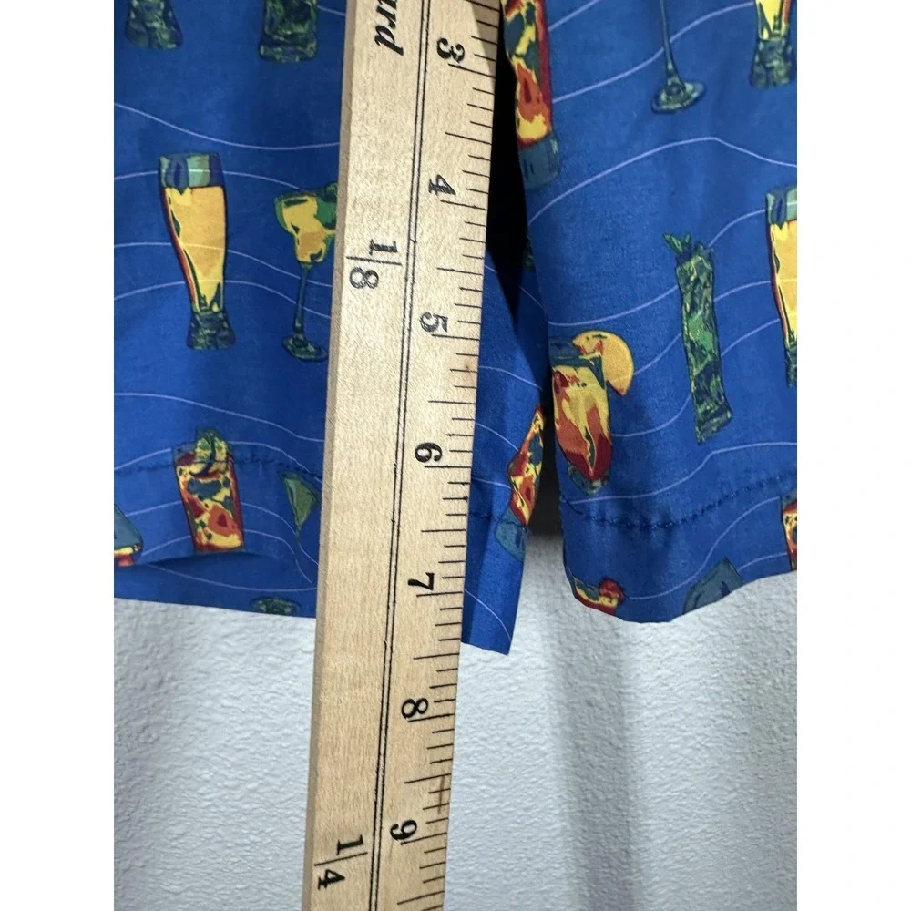 Tommy Bahama Relax Swim‎ Trunks Mens Medium Blue Cocktail Print Mesh Liner Beach